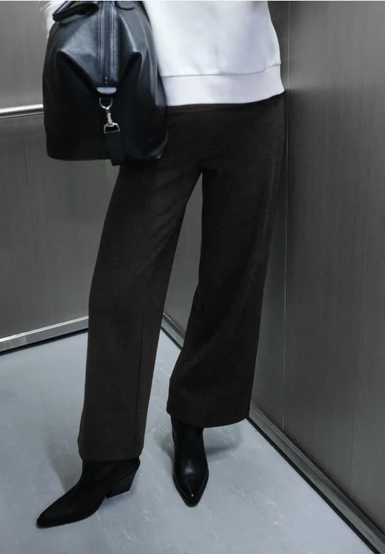 Thumbnail - Herringbone Wide Leg Hose