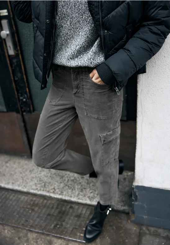 Thumbnail - Street One Studio Frauen Softe Cargo Hose in Grau, Gr: 42