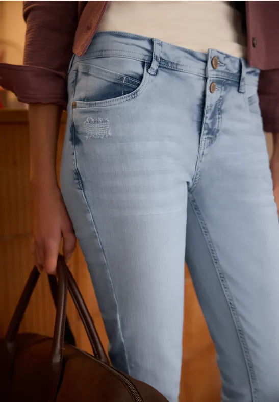 Thumbnail - Mid Waist Slim Leg Jeans im Casual Fit