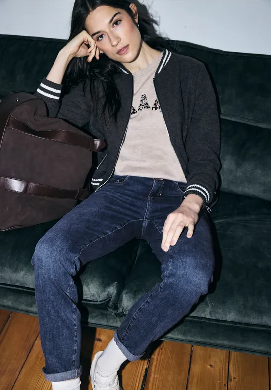 Street One Studio Frauen Casual Fit Jeans in Blau, Gr: 24