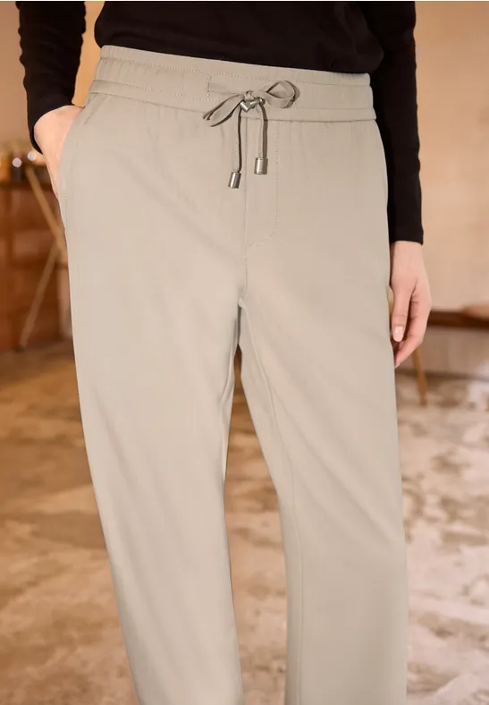 Street One Studio Frauen Straight Leg Hose in Beige, Gr: 34