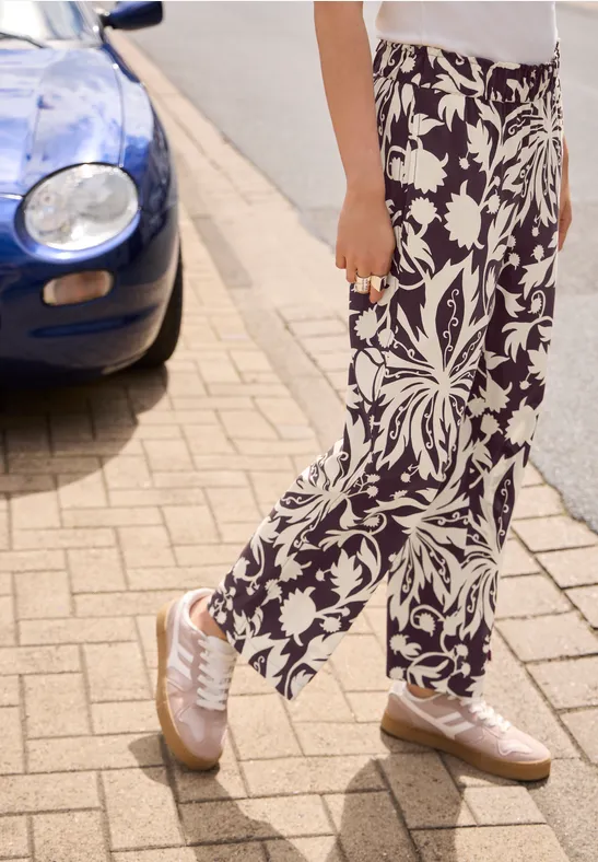 Street One Culotte im Loose Fit mit floralem Muster female Lila