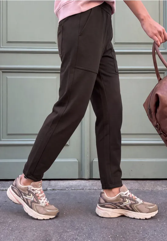 Mid Waist Barrel Leg Hose im Loose Fit