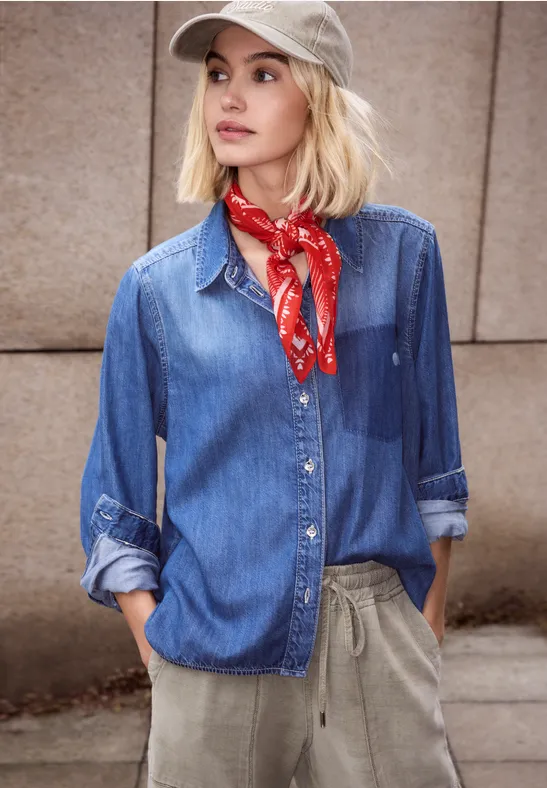 Street One Studio Frauen Bandana mit Mustermix in Rot, Gr: One size
