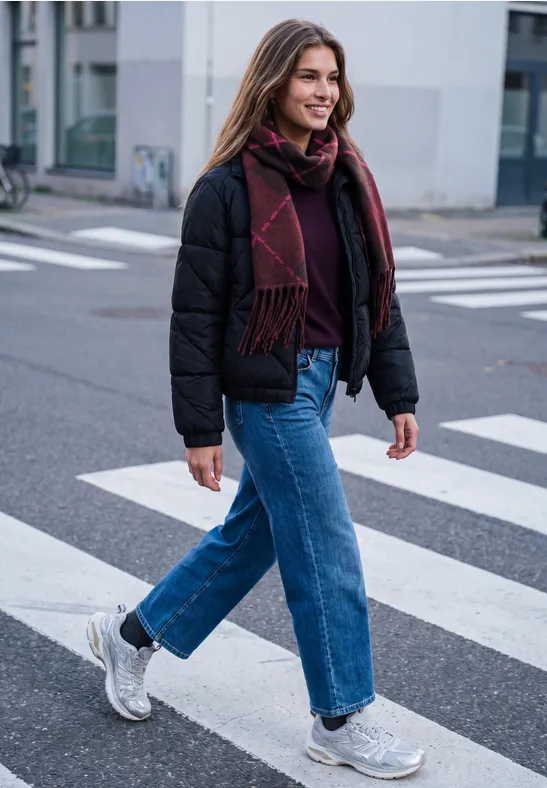 Strickschal mit Argyle-Muster