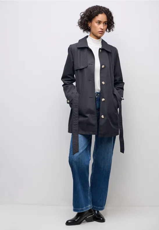STREET ONE trenchcoat, zwart, 36 STREET ONE trenchcoat, zwart, 36