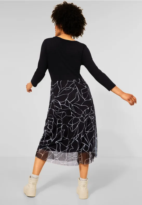 STREET ONE Damen Kleid ärmellos – Midi-Länge Mit Cut-Out Detail