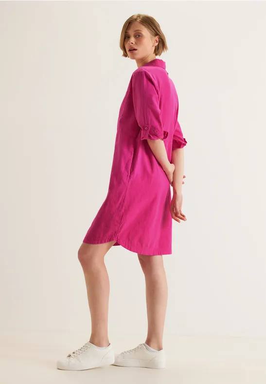 STREET-ONE Leinen-Baumwolle-Mix Kleid für Damen in Pink STREET-ONE