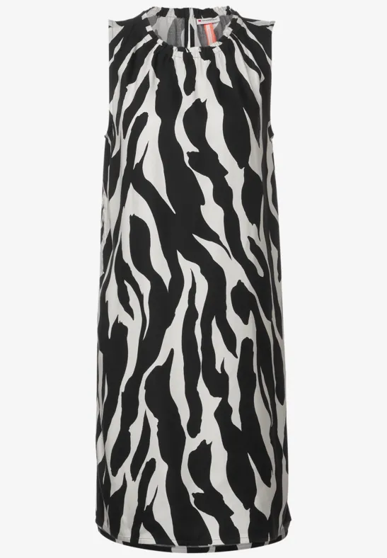 Robe Forever 21 Imprimé Animal Zèbre, Noir Et Crème, Coupe A, Sans Manches, Taille M, Neuve Avec étiquette