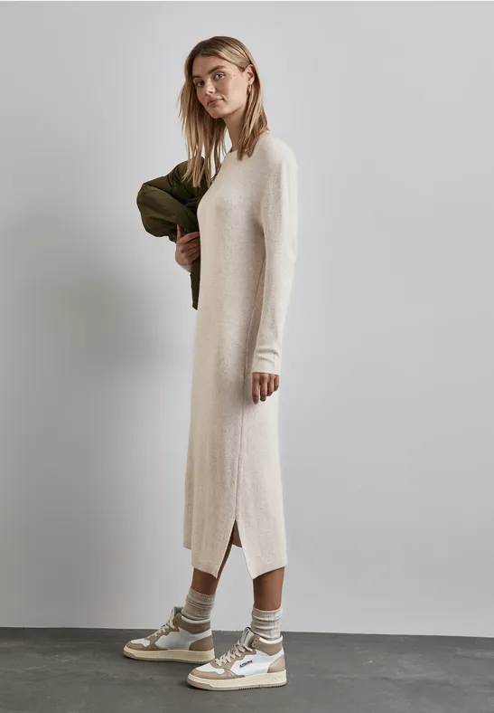 STREET-ONE Langes Strickkleid für Damen in Beige STREET-ONE