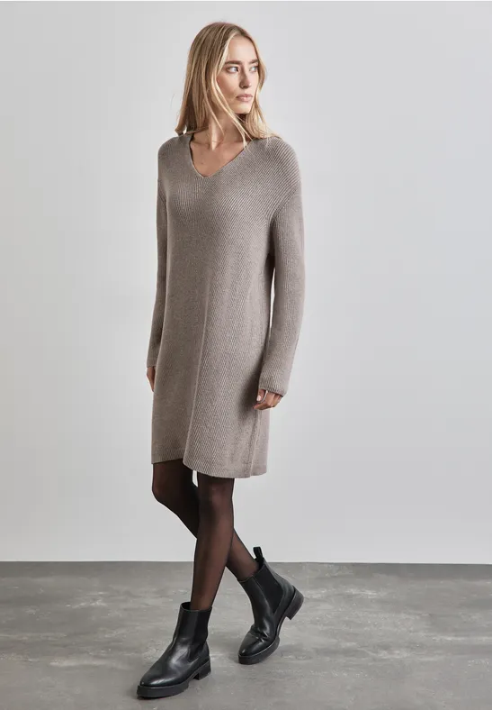 STREET-ONE Gebreide jurk voor dames in Beige STREET-ONE - Main Image