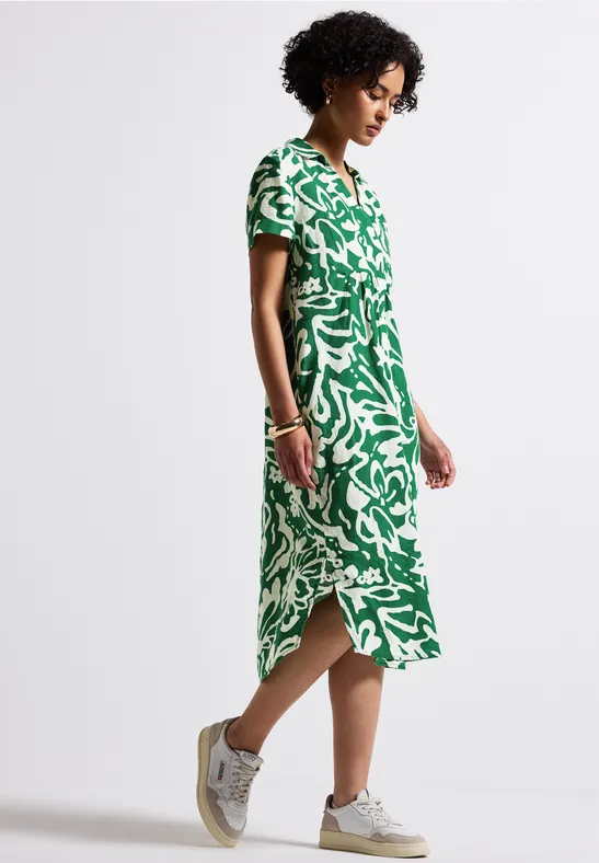 Street One Studio Chiffon-Kleid Damen - Gemusterte Tunika Mit Rüschen