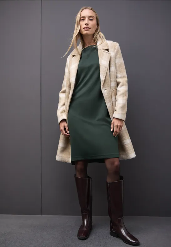 【kooj】 STREET-ONE Sweat jurk met splitten voor dames in Groen | STREET-ONE