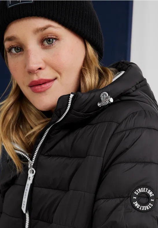 STREET-ONE Kurze Steppjacke mit Zipper für Damen in Schwarz