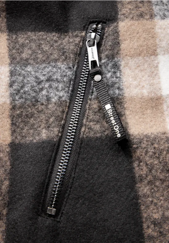 STREET-ONE Karierte Jacke für Damen in Schwarz STREET-ONE