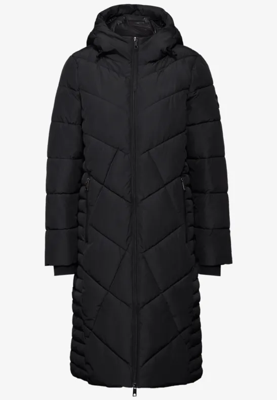 Blouson long avec capuche pour femmes en Rouge