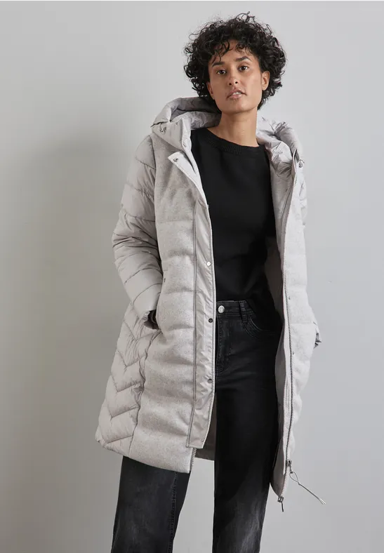 STREET-ONE Gewatteerd gewatteerd jack voor dames in Grijs | STREET-ONE