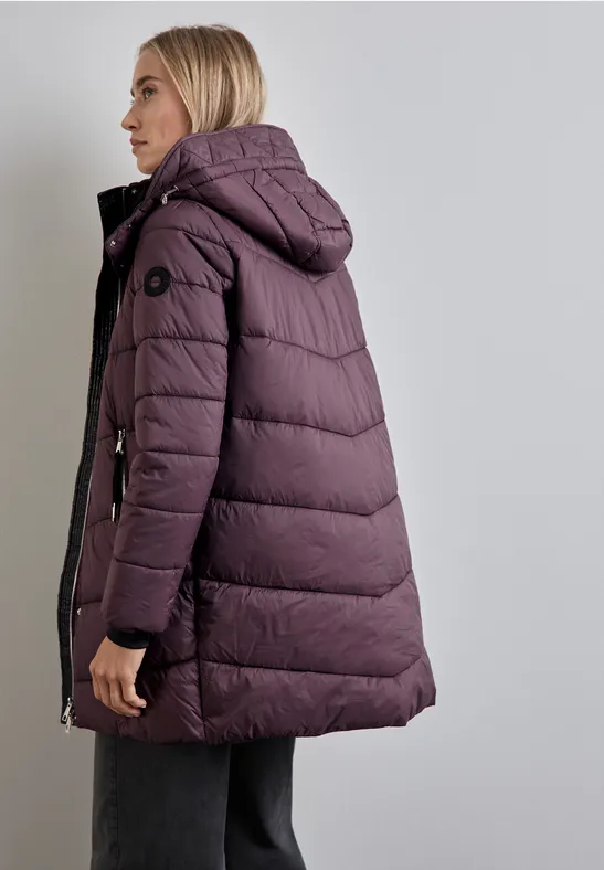 STREET-ONE Jas met afneembare capuchon voor dames in Bruin