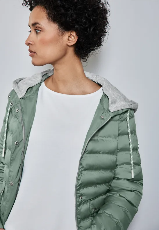 STREET-ONE Jacke mit abnehmbarer Kapuze für Damen in Grün STREET-ONE