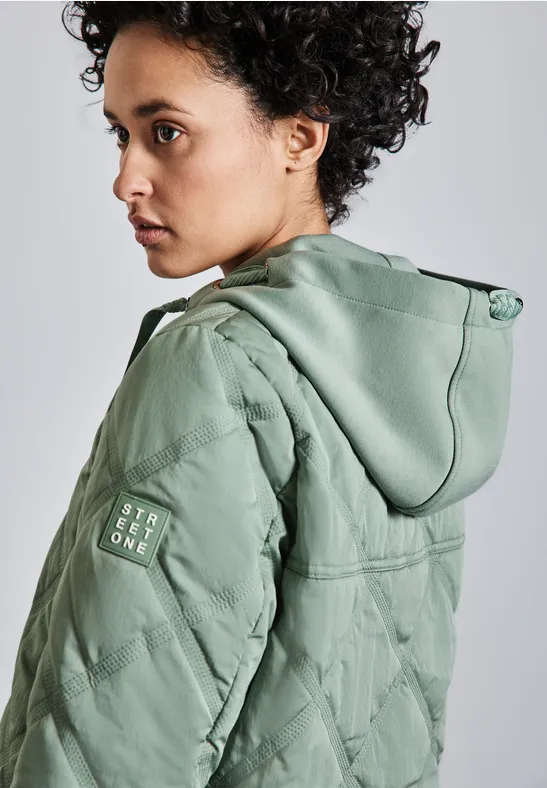 Kapuze Street One Parka GrÃ¼n STREET-ONE Jacke Mit Abnehmbarer
