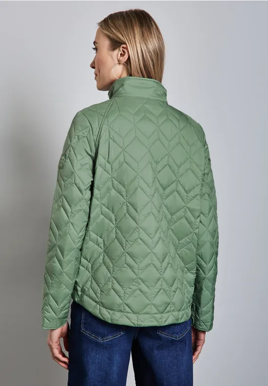 Street One Damen Steppjacke – Mit Abnehmbarer Kapuze, Glänzend, Kurz, Für Lässige Looks