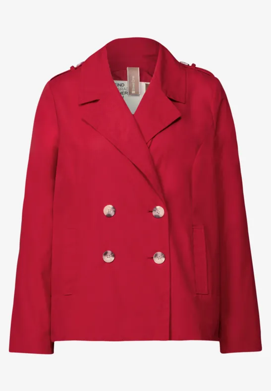 STREET-ONE Doppelreihiger Trenchcoat für Damen in Rot STREET-ONE