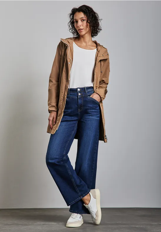 STREET-ONE Lang windjack voor dames in Bruin | STREET-ONE