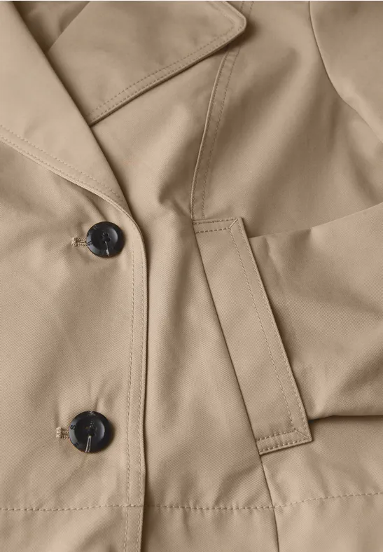 STREET ONE Dames A212210 korte trenchcoat, Smooth Sand