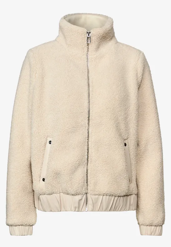 STREET-ONE Korte bouclé jas voor dames in Pink | STREET-ONE