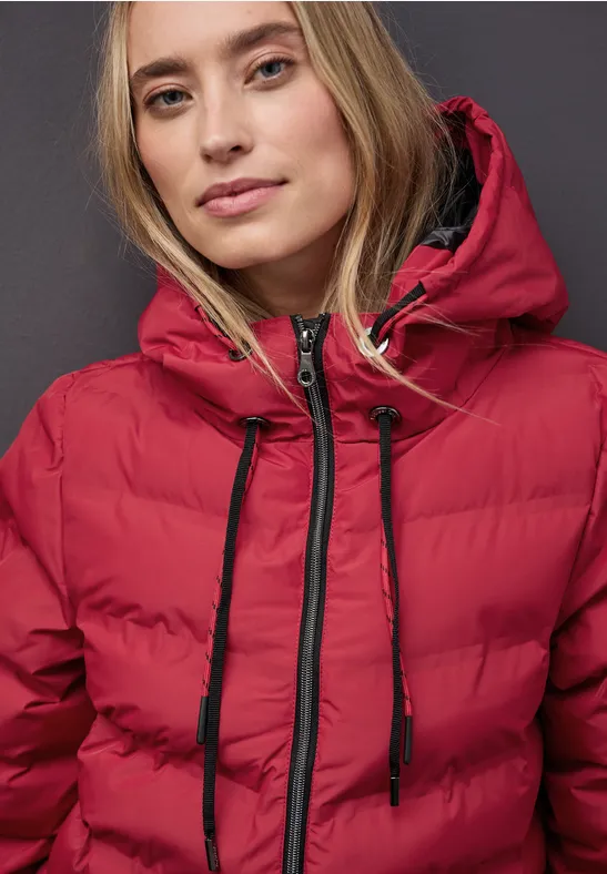 Street One Silk-look jas voor dames, hunter green, 46