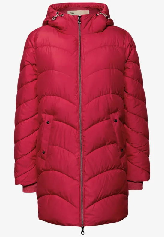 STREET-ONE Midi Steppjacke für Damen in Rot STREET-ONE