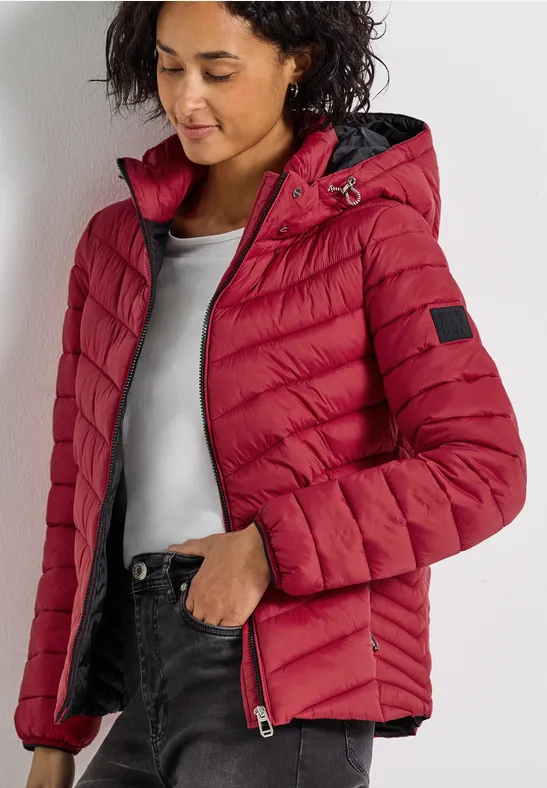 STREET-ONE Jacke mit abnehmbarer Kapuze für Damen in Rot STREET-ONE