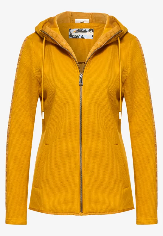 Reißverschluss Damen Sweatjacke Gelb STREET-ONE Hoodie Indoor