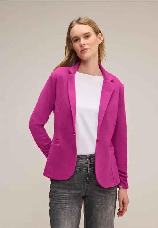 Street One Blazer Basique Avec Fronces Pour Femmes En Bleu