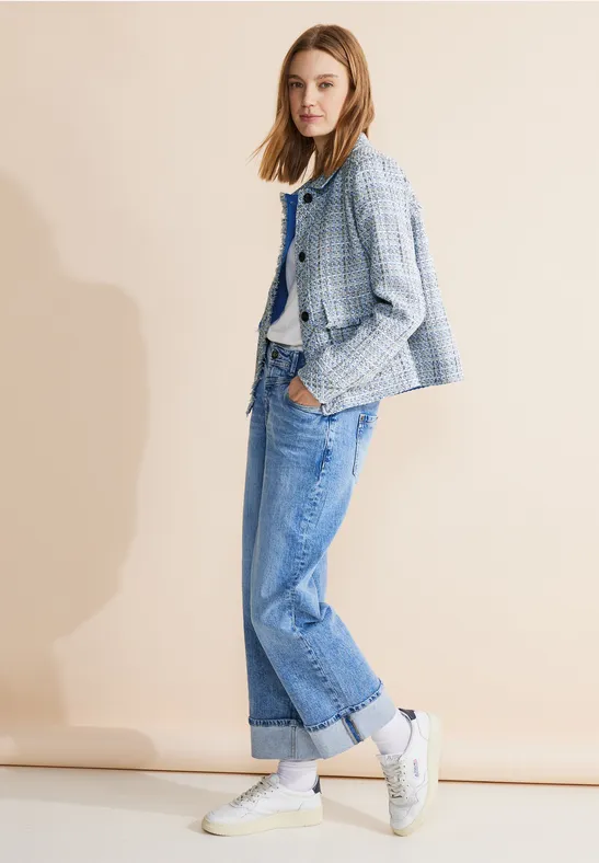 Jeans Damen Blazer Boucle Denim Jacket Taifun Boucle Jacke Taifun