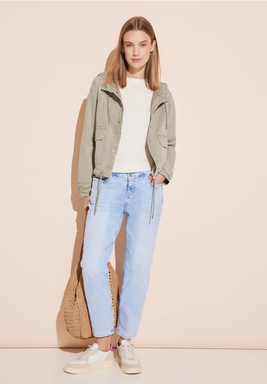 Allegra K Veste En Jean à Capuche Avec Cordon Et Poches - Costume Halloween Pour Femmes