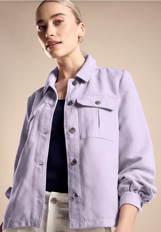 STREET-ONE Overshirt Cordjacke für Damen in Lila STREET-ONE