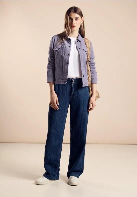 STREET-ONE Kurze Cordjacke für Damen in Lila STREET-ONE