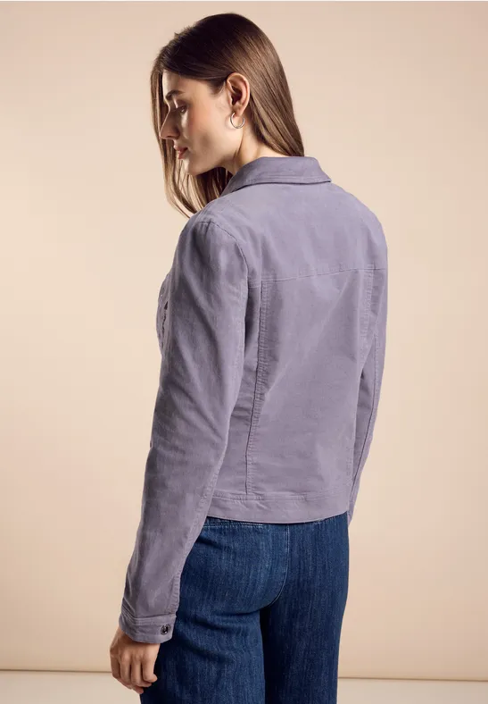 STREET-ONE Kurze Cordjacke für Damen in Lila STREET-ONE