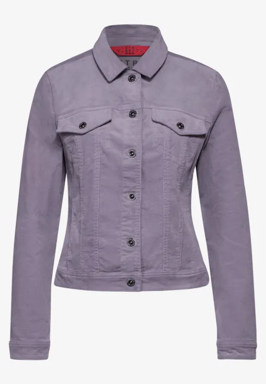 STREET-ONE Kurze Cordjacke für Damen in Lila STREET-ONE