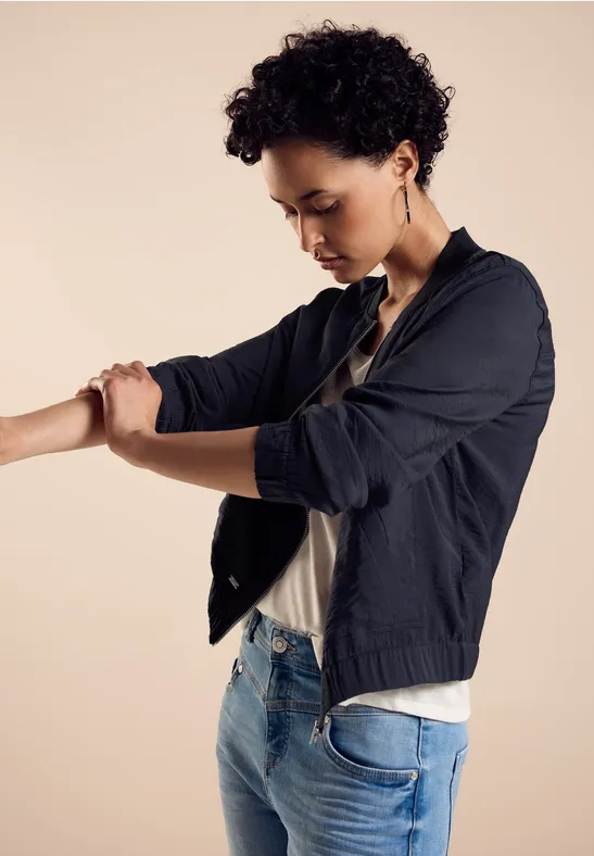 STREET-ONE Twill Blouson Jacke für Damen in Blau STREET-ONE - Main Image