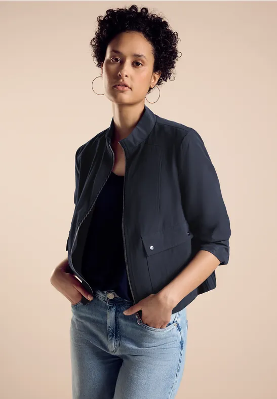 Lichte jas met rits voor dames in Blauw