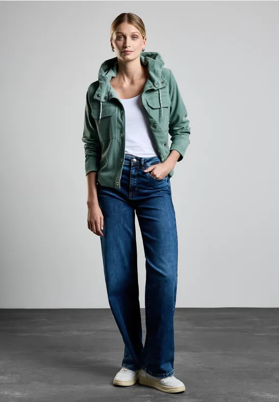 STREET-ONE Kort jack met capuchon voor dames in Groen | STREET-ONE