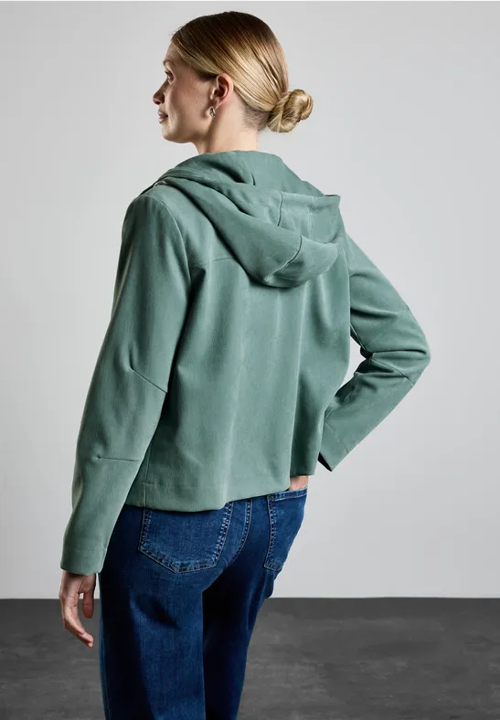 STREET-ONE Kurze Jacke mit Kapuze für Damen in Grün STREET-ONE