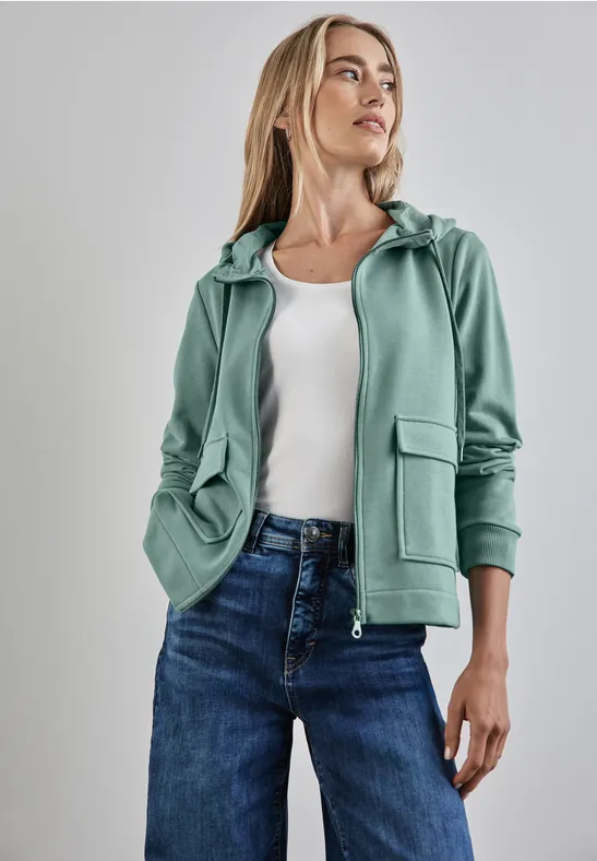 STREET-ONE Sweatjacke für Damen in Grün STREET-ONE