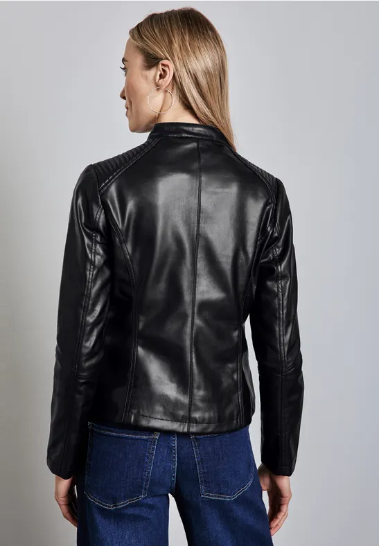 Veste Femme Combo Cuir Et Tricot - Marque Chico's, Taille L, Verte, Très Bon état