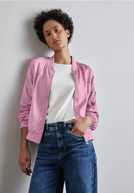 STREET-ONE Satin-Blouson für Damen in Rosa STREET-ONE