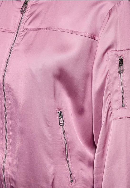 Street One satijnen blouson - damesjack met glitterdetails