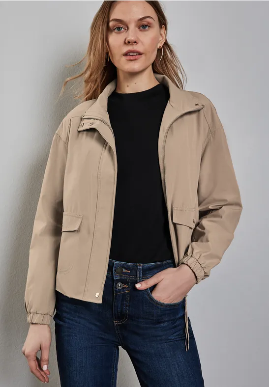 STREET-ONE Kurze Jacke mit Stehkragen für Damen in Beige STREET-ONE