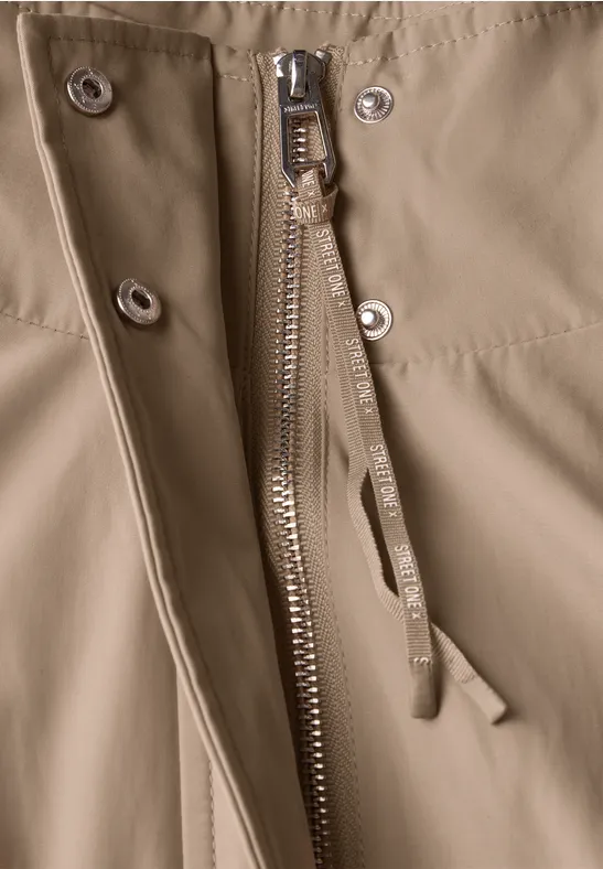 STREET-ONE Kort jack met opstaande kraag voor dames in Beige